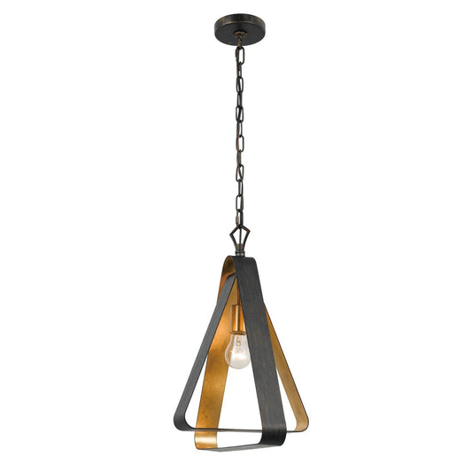 Crystorama Luna 1 Light English Bronze + Antique Gold Mini Chandelier 591-EB-GA