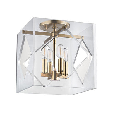 Hudson Valley Lighting Travis Semi Flush in Aged Brass 5912F-AGB