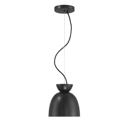 Craftmade Ventura Dome 1 Light Mini Pendant in Flat Black 59191-FB