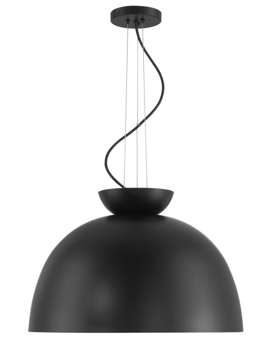 Craftmade Ventura Dome 1 Light Pendant in Flat Black 59192-FB