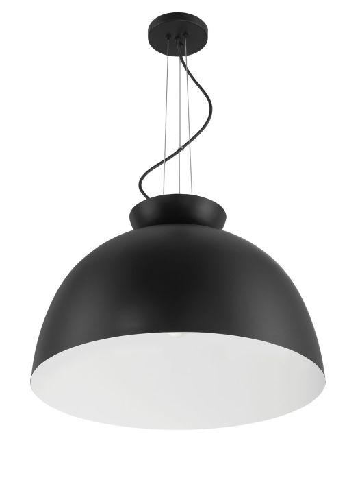 Craftmade Ventura Dome 1 Light Pendant in Flat Black 59192-FB