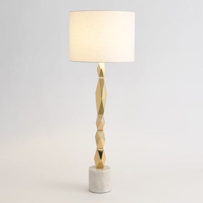 Global Views Facet Block Table Lamp in Brass in Tall RT9.90021