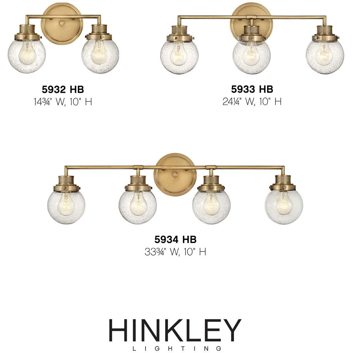 Hinkley Lighting Poppy Two Light Vanity Heritage Brass 5932HB