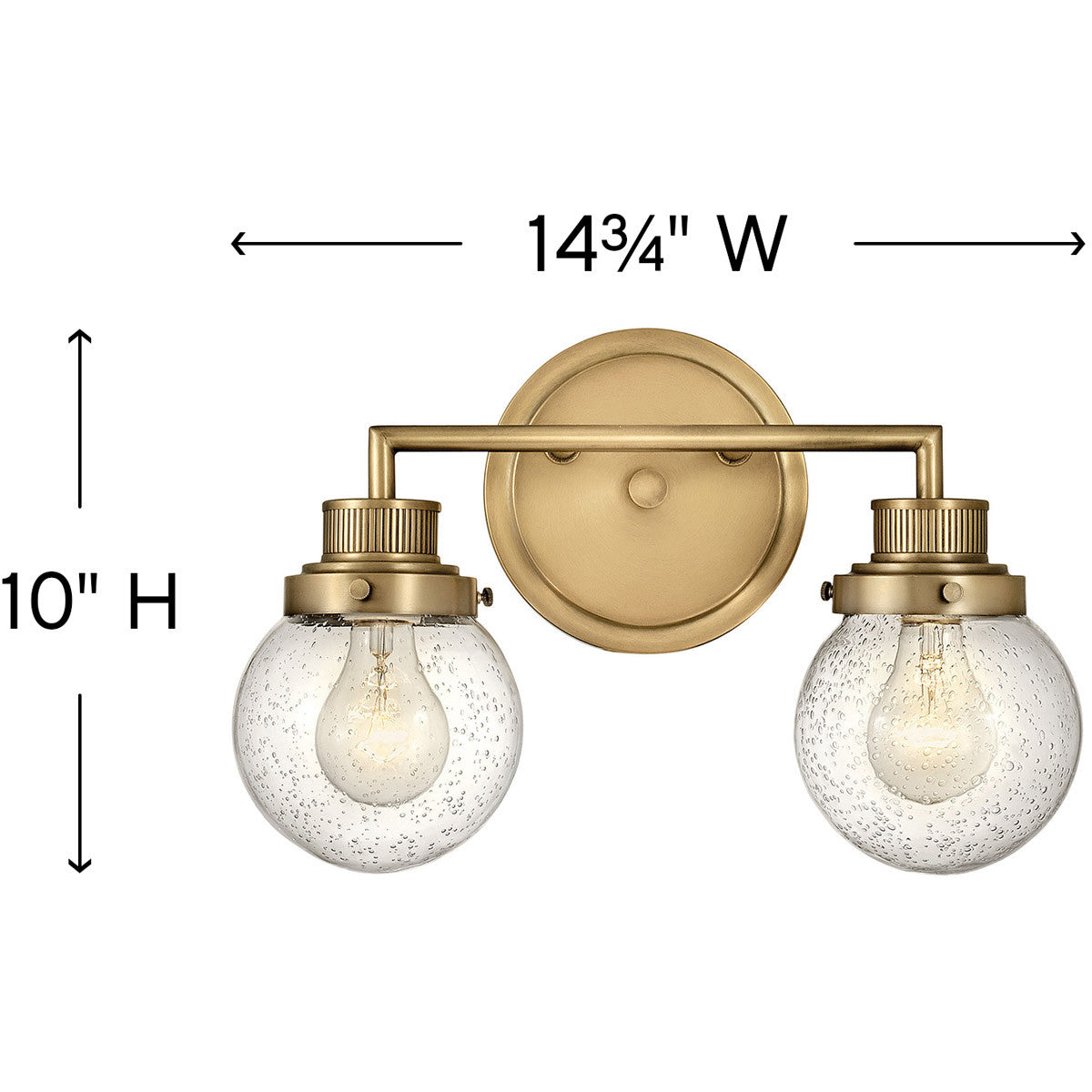 Hinkley Lighting Poppy Two Light Vanity Heritage Brass 5932HB