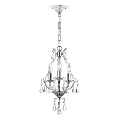 Crystorama Cedar 3 Light Polished Chrome Mini Chandelier 5933-CH-CL-MWP