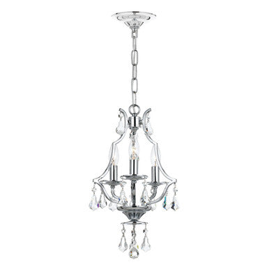 Crystorama Cedar 3 Light Polished Chrome Mini Chandelier 5933-CH-CL-MWP