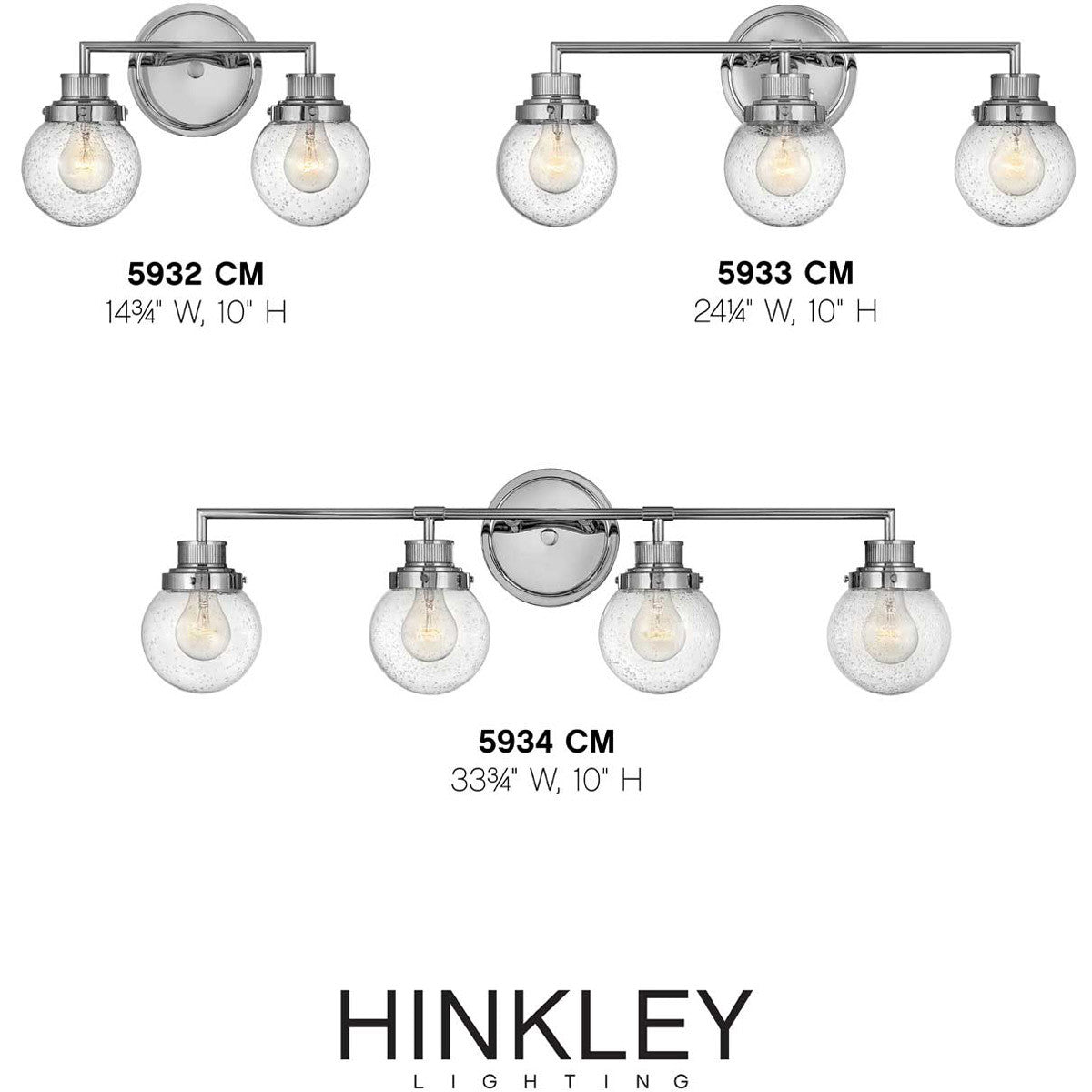 Hinkley Lighting Poppy Three Light Vanity Chrome 5933CM