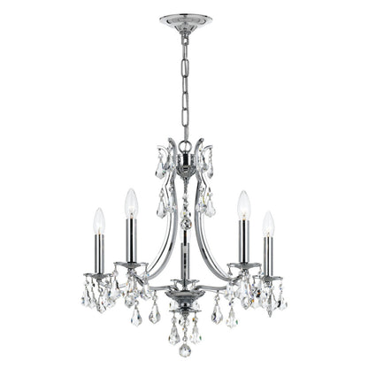 Crystorama Cedar 5 Light Polished Chrome Mini Chandelier 5935-CH-CL-MWP