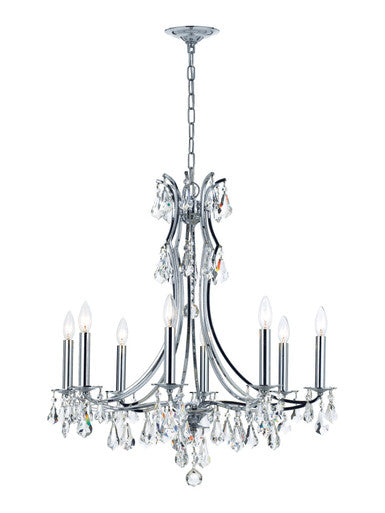 Crystorama Cedar 8 Light Polished Chrome Chandelier 5938-CH-CL-MWP