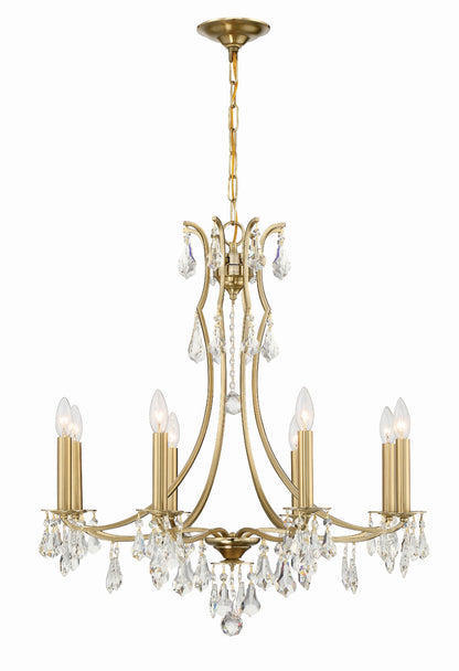 Crystorama Cedar 8 Light Vibrant Gold Chandelier 5938-VG-CL-MWP