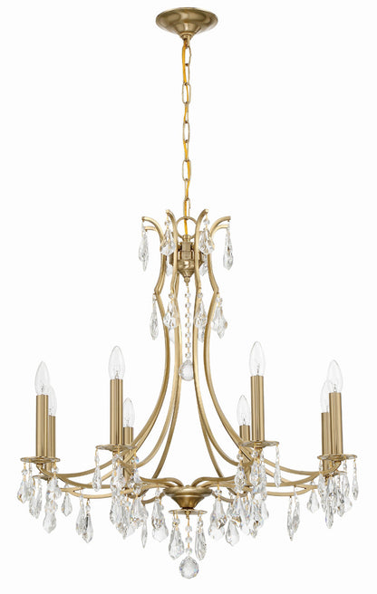 Crystorama Cedar 8 Light Vibrant Gold Chandelier 5938-VG-CL-MWP