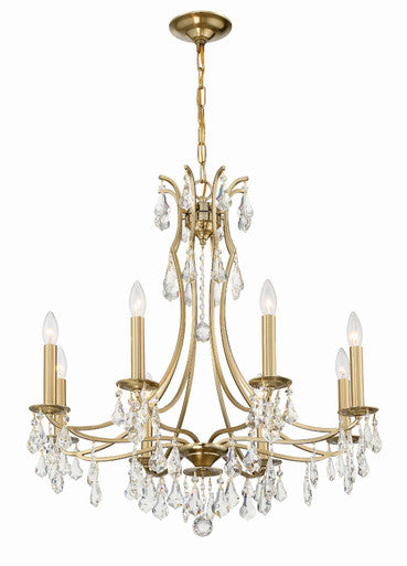 Crystorama Cedar 8 Light Vibrant Gold Chandelier 5938-VG-CL-MWP