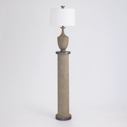 Global Views Column Floor Lamp in Grey Sandblasted Oak RT2013