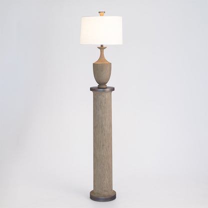 Global Views Column Floor Lamp in Grey Sandblasted Oak RT2013