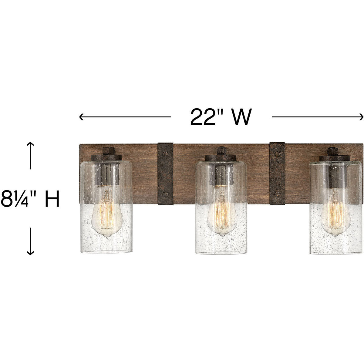 Hinkley Lighting Sawyer Three Light Vanity Sequoia 5943SQ