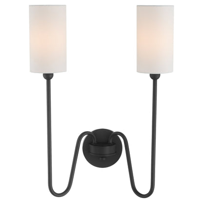 Quorum  Charlotte 2 Light Vanity Wall Mount - Matte Black 597-2-59