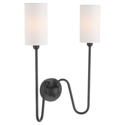 Quorum  Charlotte 2 Light Vanity Wall Mount - Matte Black 597-2-59