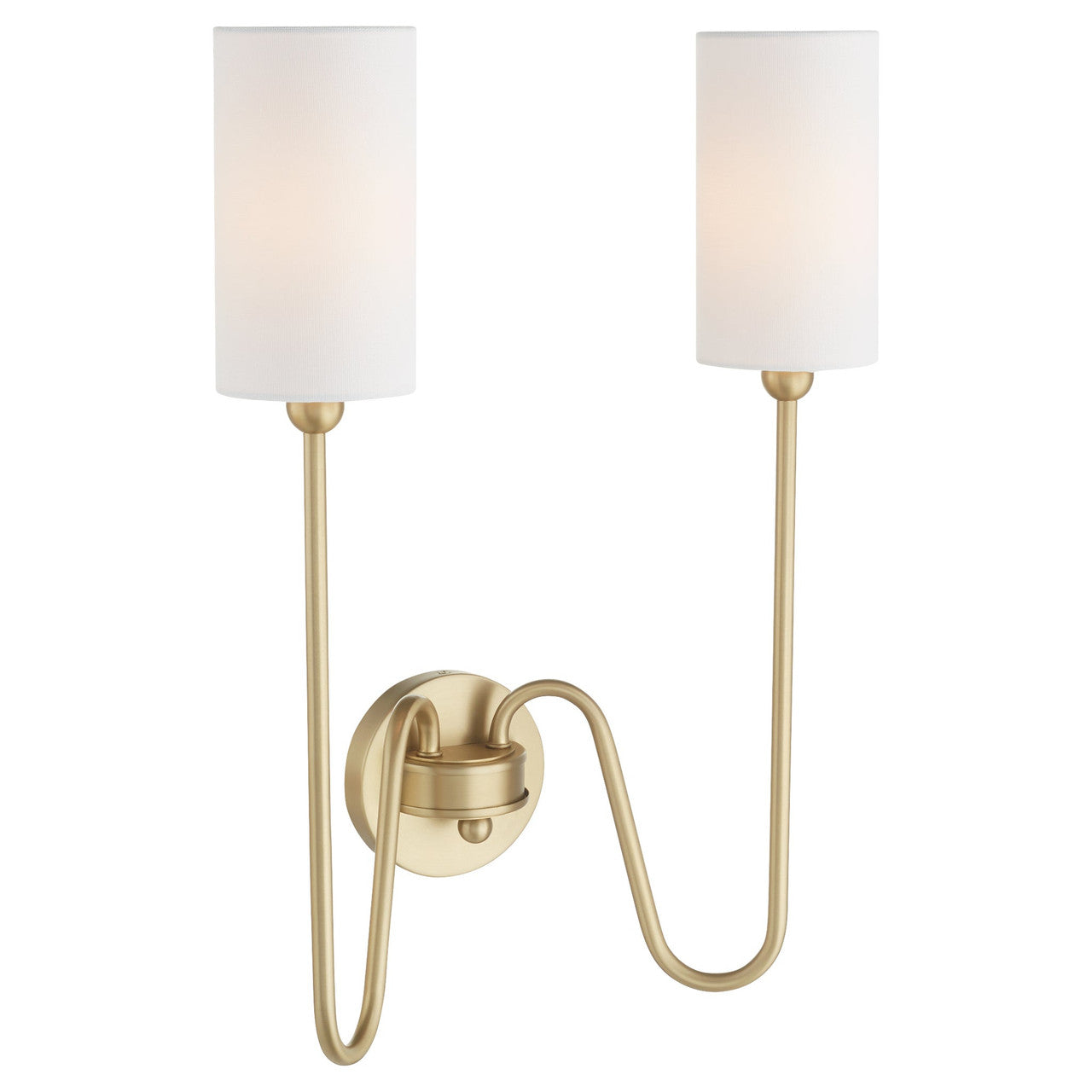 Quorum  Charlotte 2 Light Vanity Wall Mount - Aged Brass 597-2-80