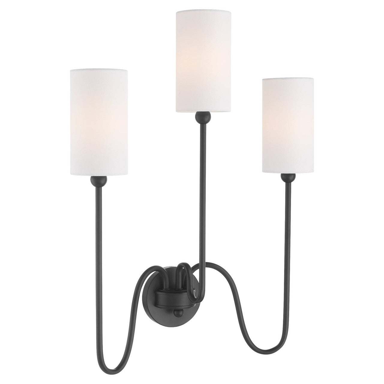 Quorum  Charlotte 3 Light Vanity Wall Mount - Matte Black 597-3-59