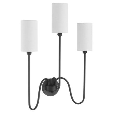 Quorum  Charlotte 3 Light Vanity Wall Mount - Matte Black 597-3-59