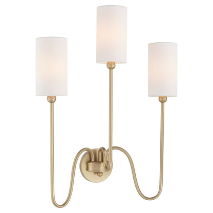 Quorum  Charlotte 3 Light Vanity Wall Mount - Aged Brass 597-3-80