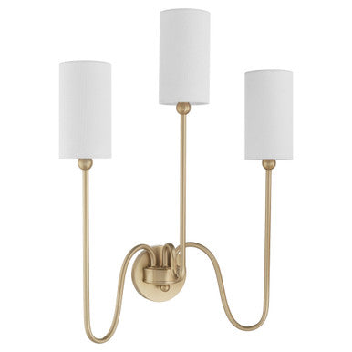 Quorum  Charlotte 3 Light Vanity Wall Mount - Aged Brass 597-3-80