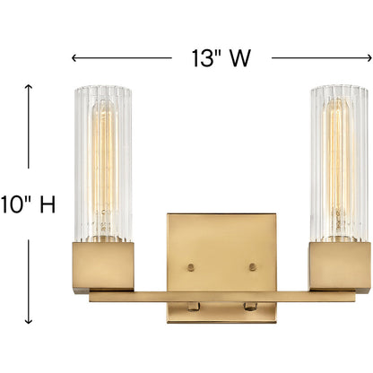 Hinkley Lighting Xander Two Light Vanity Heritage Brass 5972HB