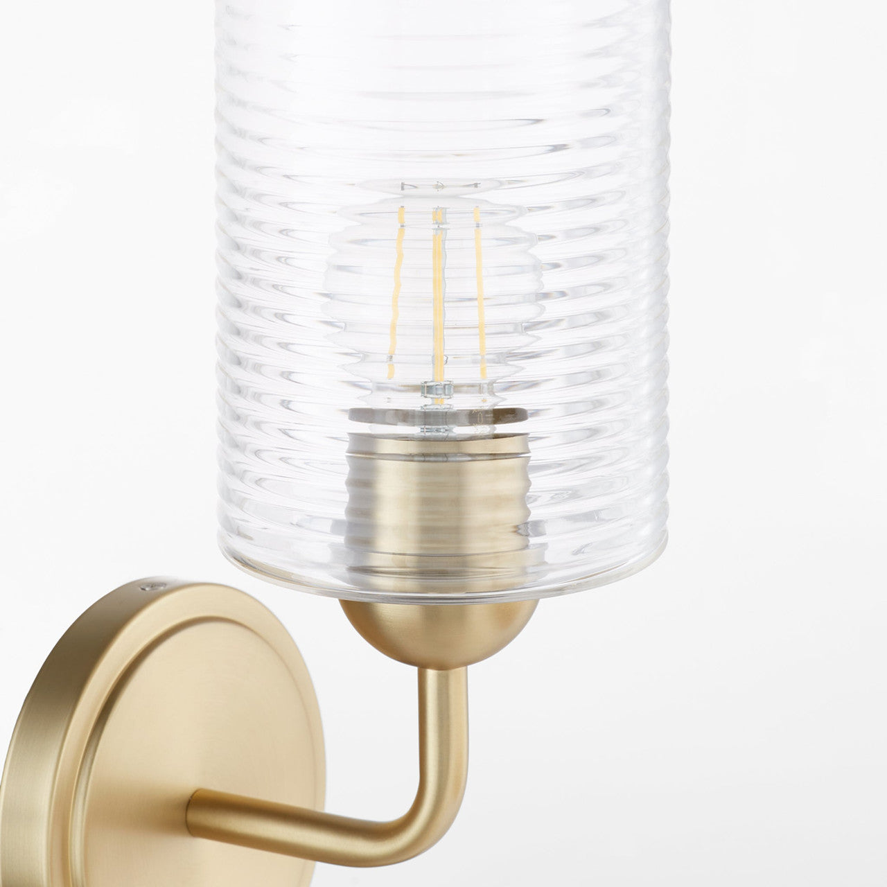 Quorum  Charlotte 1 Light Vanity Wall Mount Ribbed Glass - Aged Brass 598-1-80