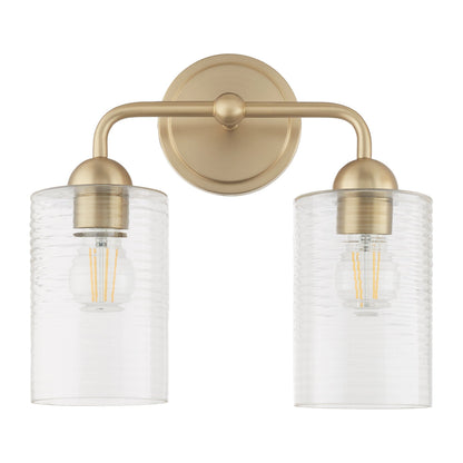 Quorum  Charlotte 2 Light Vanity Wall Mount - Aged Brass 598-2-80