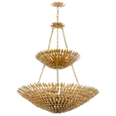 Crystorama Broche 18 Light Antique Gold Leaf Chandelier 599-GA