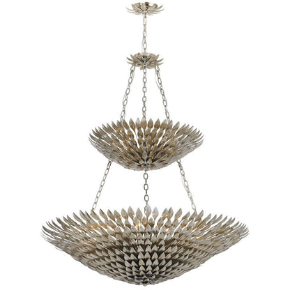 Crystorama Broche 18 Light Antique Silver Leaf Chandelier 599-SA