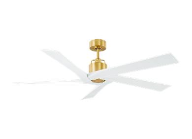 Visual Comfort Fan Aspen 56" Ceiling Fan - Burnished Brass, Handheld Remote, 6-speed, Reverse, indoor/outdoor 5ASPR56BBS