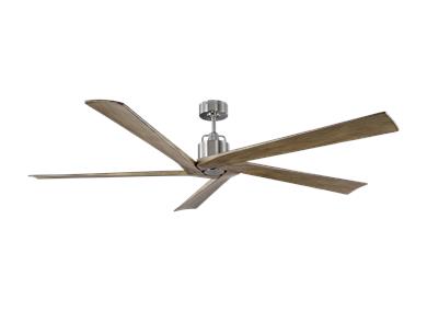 Visual Comfort Fan Aspen 70" Ceiling Fan - Brushed Steel, Handheld Remote, 6-speed, Reverse, indoor/outdoor 5ASPR70BS