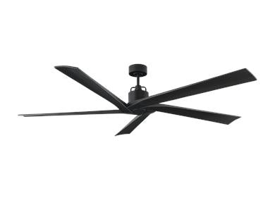 Visual Comfort Fan Aspen 70" Ceiling Fan - Midnight Black, Handheld Remote, 6-speed, Reverse, indoor/outdoor 5ASPR70MBK