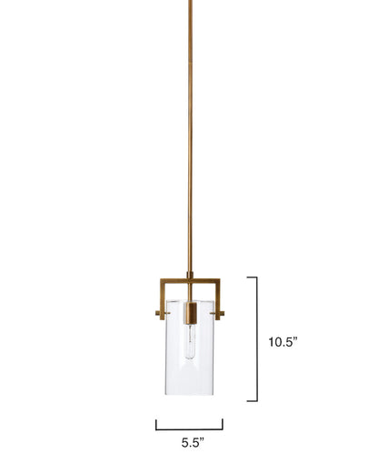 Jamie Young Cambrai Brass & Glass Pendant, Small 5CAMB-SMBR