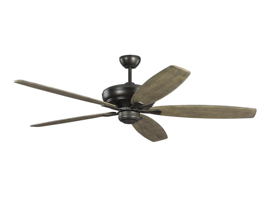 Generation Lighting  Fans Dover 60-inch indoor 5-blade ceiling fan in aged pewter finish with energy-efficient reversible DC motor and remote control included 5DVR60AGP