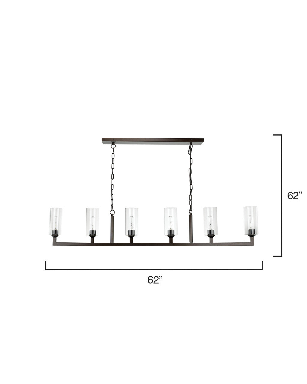 Jamie Young Linear 6 Light Chandelier 5LINE6-OBCL