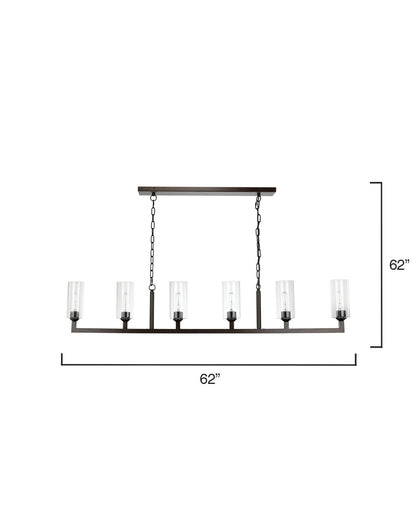 Jamie Young Linear 6 Light Chandelier 5LINE6-OBCL