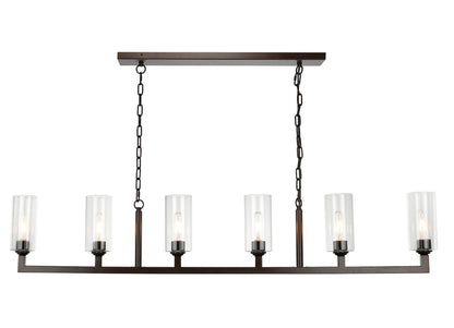 Jamie Young Linear 6 Light Chandelier 5LINE6-OBCL