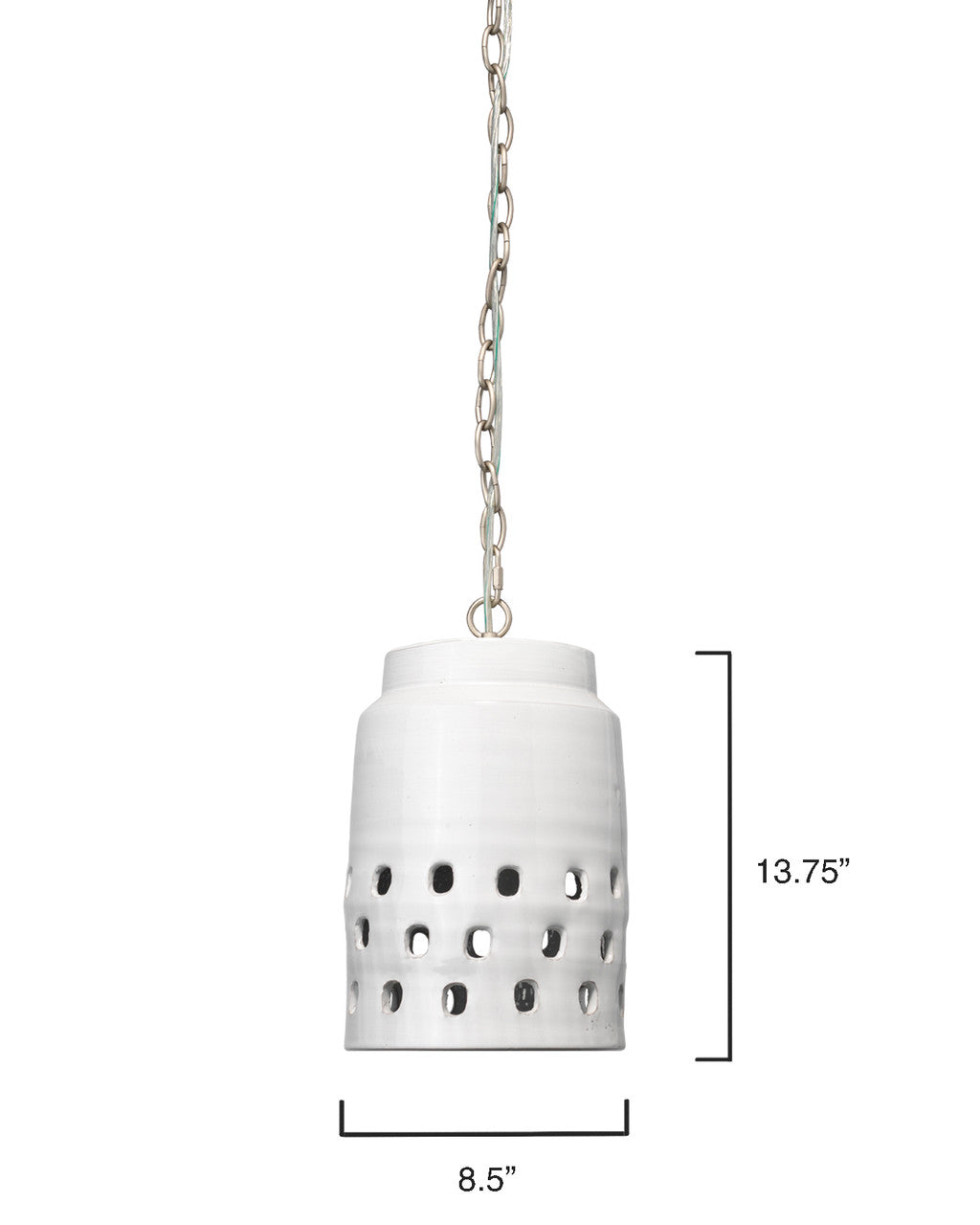 Jamie Young Long Perforated Pendant 5PERF-LONGWH