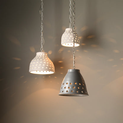 Jamie Young Long Perforated Pendant 5PERF-TAPEGR