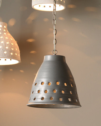 Jamie Young Long Perforated Pendant 5PERF-TAPEGR