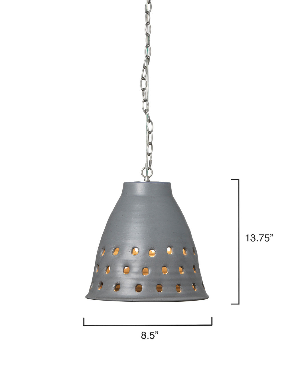 Jamie Young Long Perforated Pendant 5PERF-TAPEGR