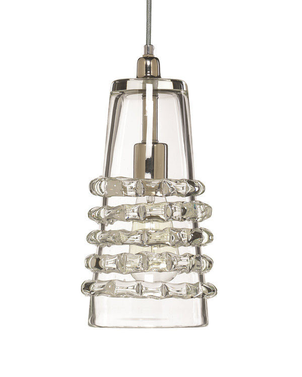 Jamie Young Long Ribbon Pendant in Clear Glass 5RIBB-LOCL