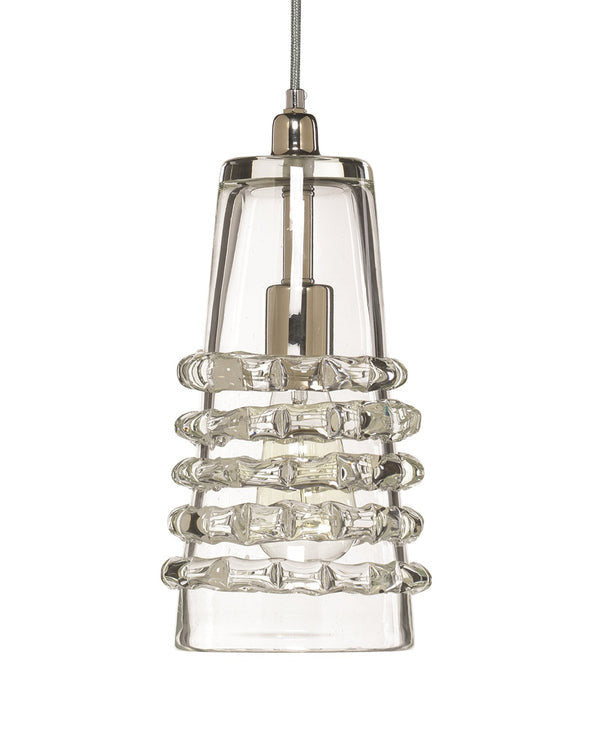 OPEN BOX NEW: Jamie Young Long Ribbon Pendant in Clear Glass 5RIBB-LOCL