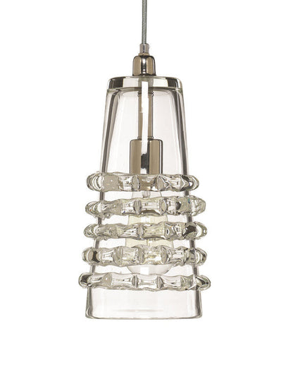 OPEN BOX NEW: Jamie Young Long Ribbon Pendant in Clear Glass 5RIBB-LOCL