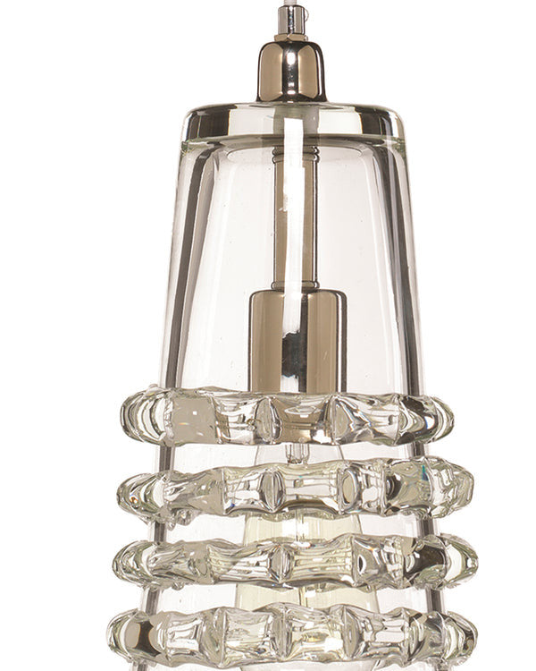 Jamie Young Long Ribbon Pendant in Clear Glass 5RIBB-LOCL