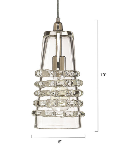 Jamie Young Long Ribbon Pendant in Clear Glass 5RIBB-LOCL