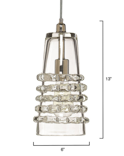 OPEN BOX NEW: Jamie Young Long Ribbon Pendant in Clear Glass 5RIBB-LOCL