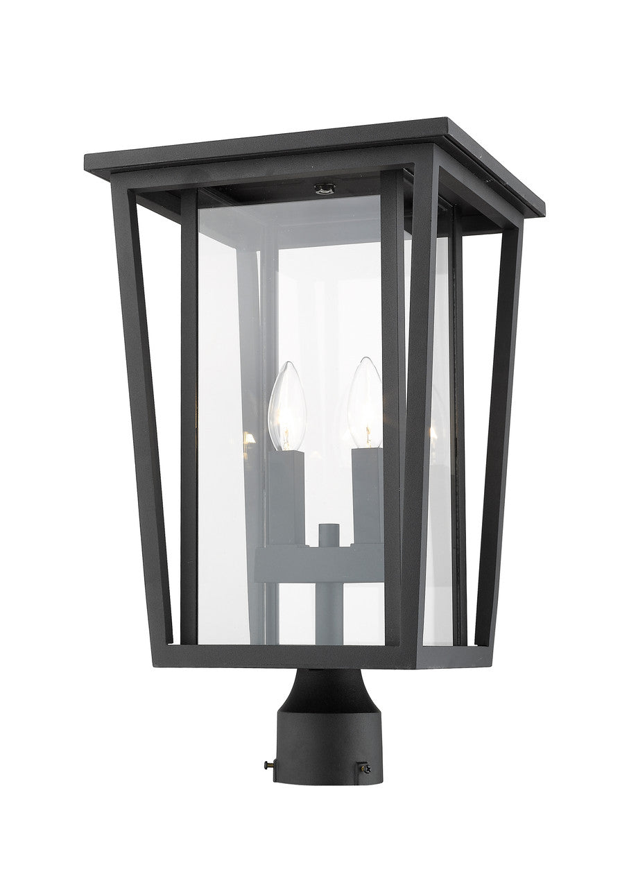 Z-Lite Seoul 2 Light Outdoor Post Mount Fixture in Black 571PHBR-BK